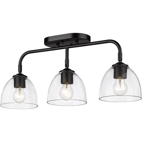 Roxie 3 Light 25 inch Matte Black Semi-Flush Ceiling Light